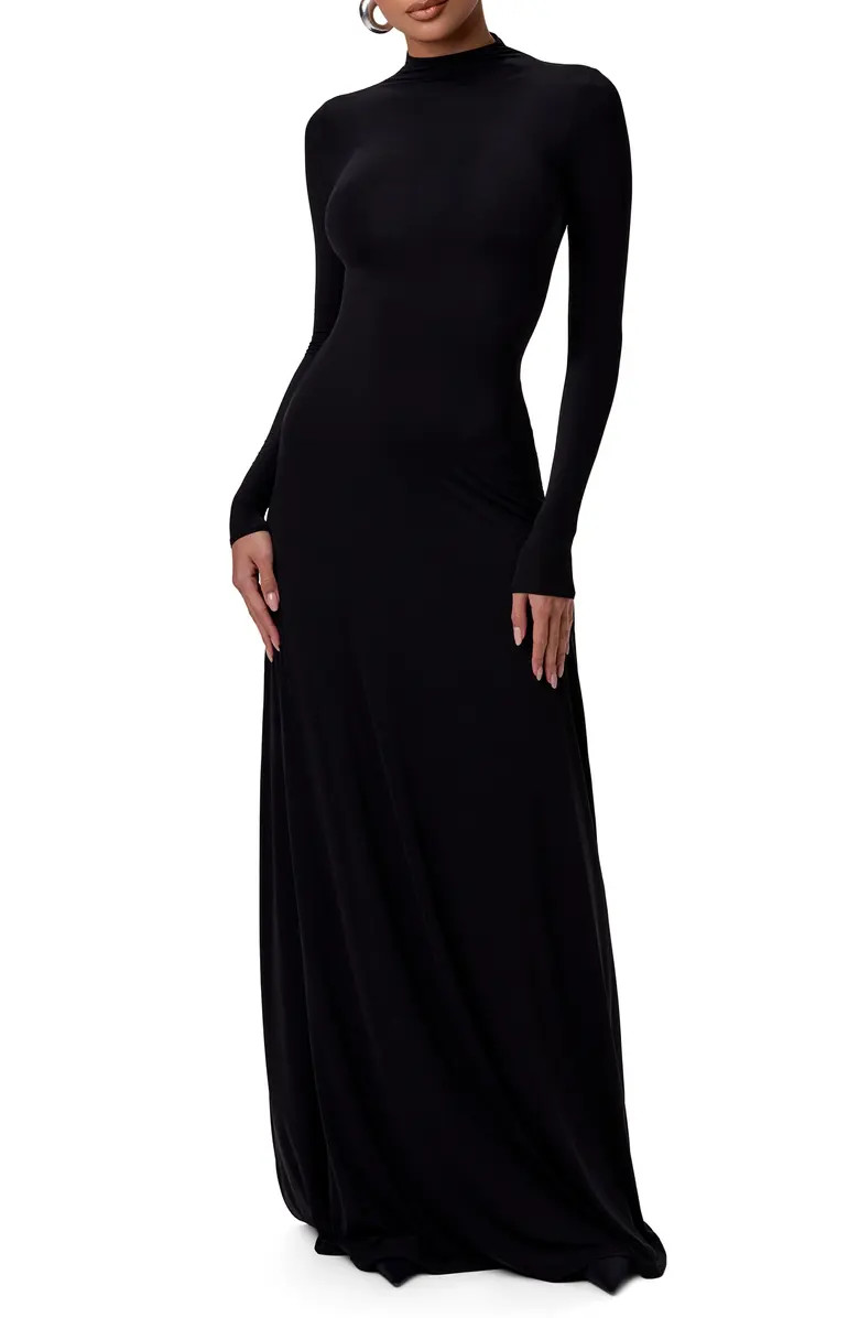 Mock Neck Long Sleeve Maxi Dress | Nordstrom