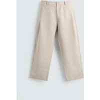Zara - Flowy Pleated Pants - Ecru - 32 (Us 32) - Man | Zara US