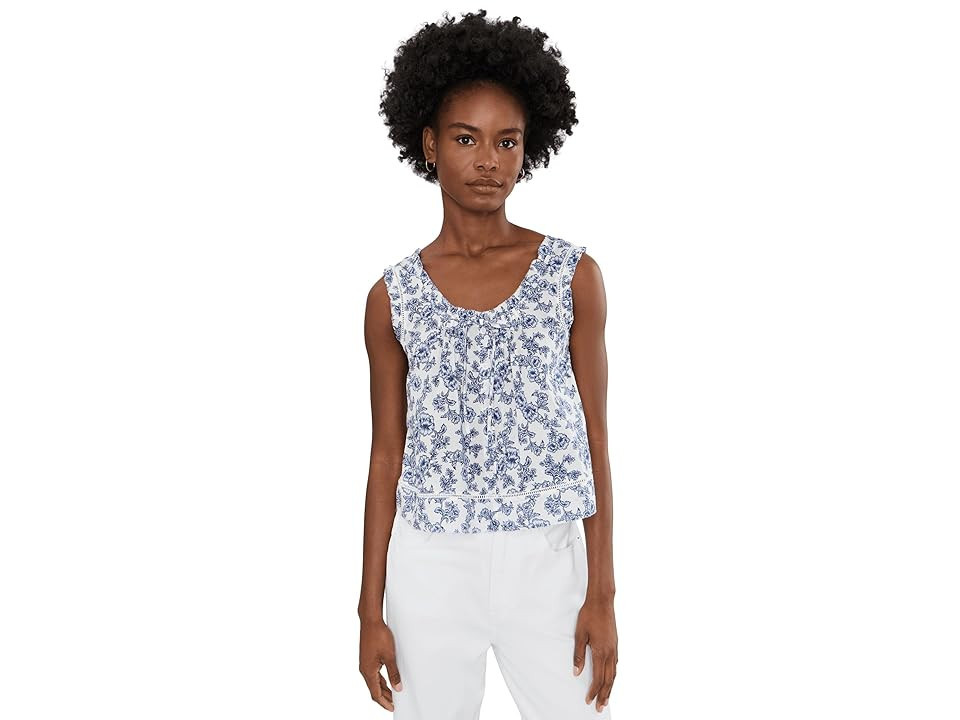 Madewell Leah Top - 60's Cambric (No Embroidery) Women's Clothing Sky Blue: XL (Women's 14-16) | Zappos.com