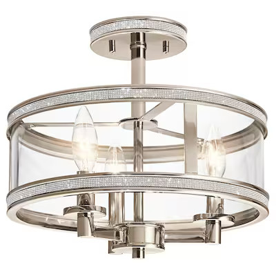 Kichler Angelica 13-in Polished Nickel Incandescent Semi-flush Mount Light Lowes.com | Lowe's