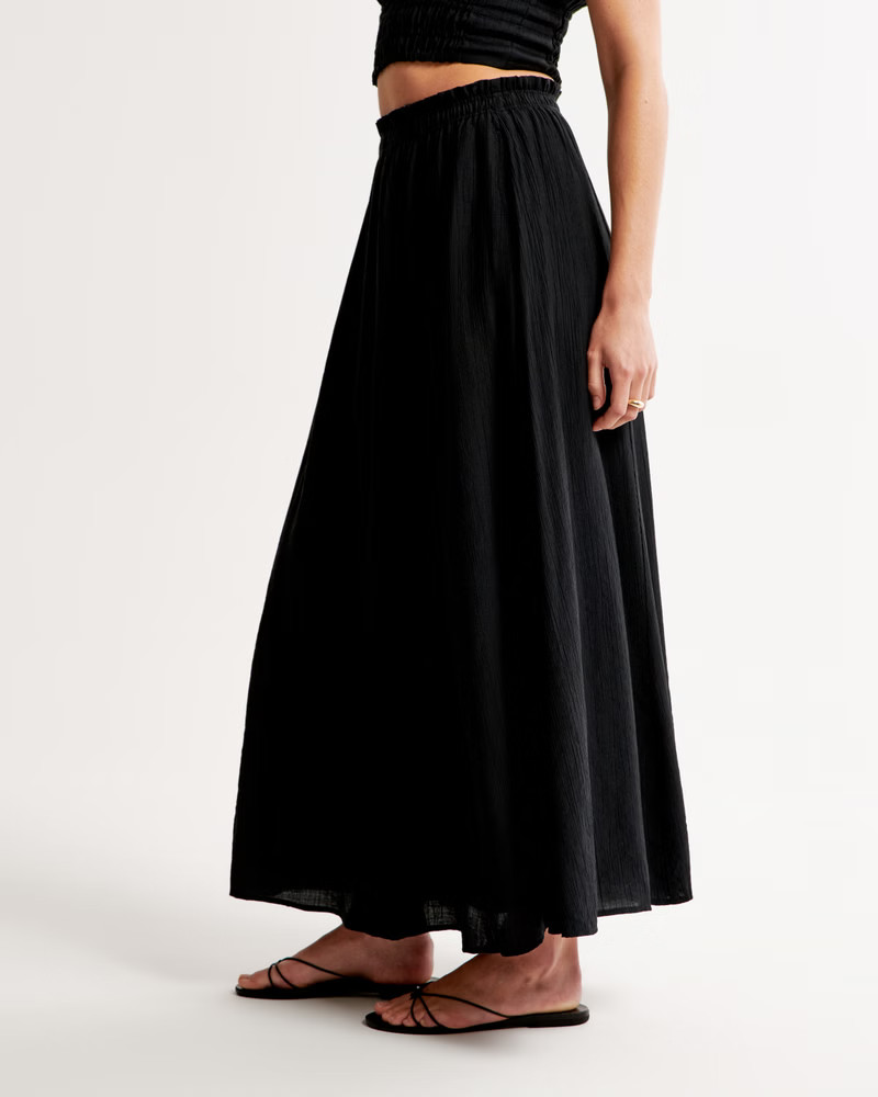 Crinkle Textured Maxi Skirt | Abercrombie &amp; Fitch (US)