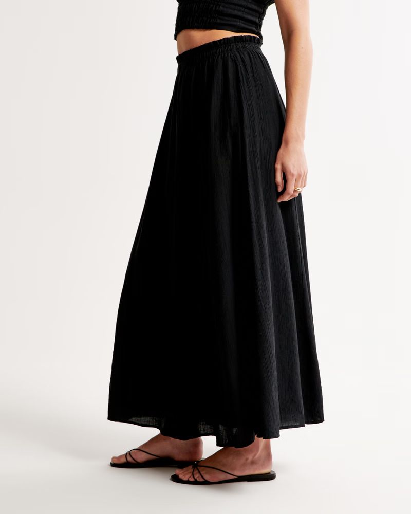 Crinkle Textured Maxi Skirt | Abercrombie & Fitch (US)