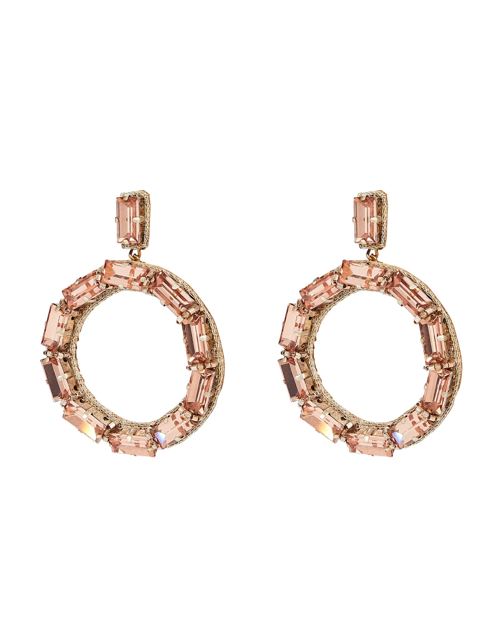 Jasla Crystal Circle Drop Earrings | INTERMIX