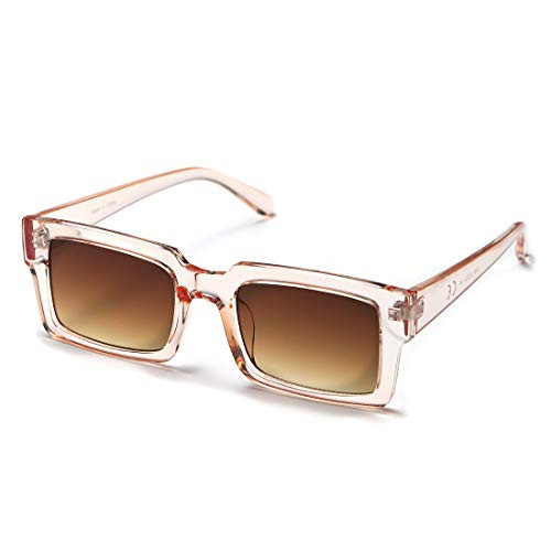 TIANYESY Minimalist Classic Design Fashion UV400 Sunglasses Square Sun Glasses Unisex TY2984 (Transparent Tea) | Amazon (US)