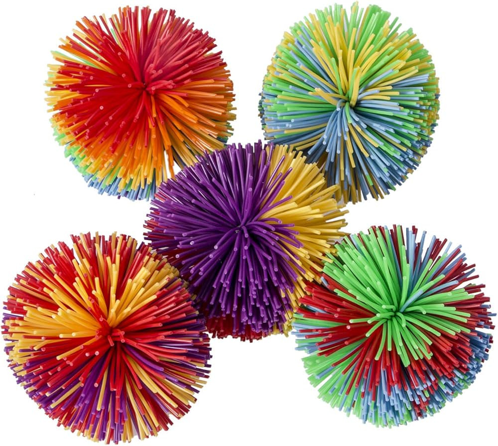 5 Pack Monkey Stringy Balls, Great Sensory Toys Stress Balls, Rainbow Pom Bouncy Balls Games 90s ... | Amazon (US)