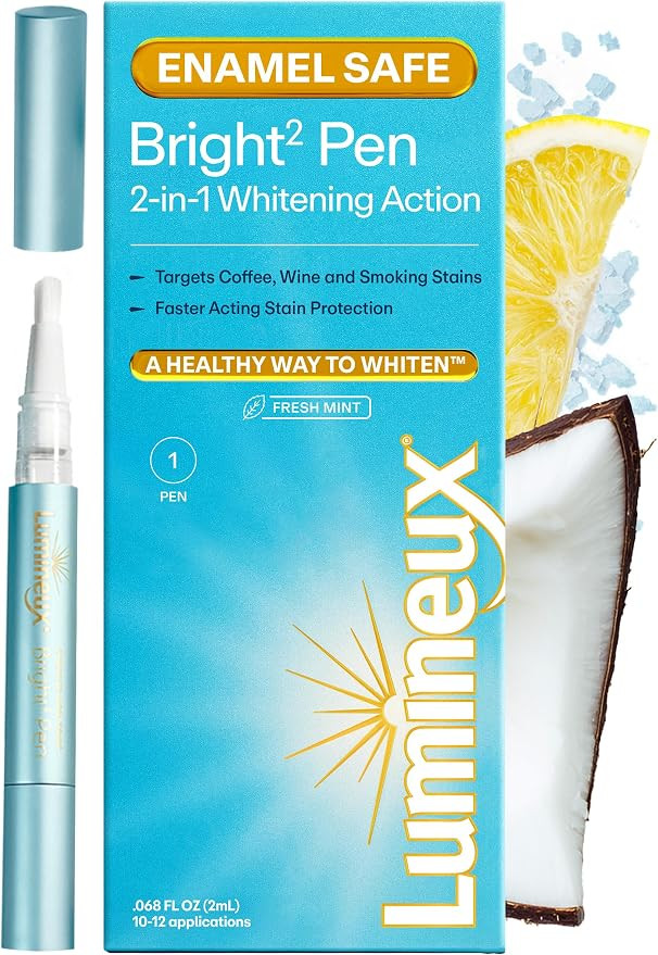 Lumineux 2-in-1 Teeth Whitening Pen, Removes Coffee & Tea Stains | Amazon (US)