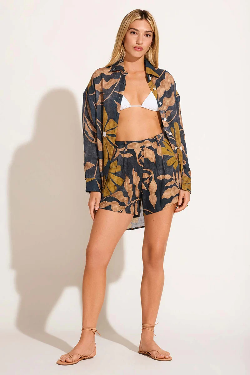 The Getaway Short - Kelp Flower EcoLinen | Vitamin A