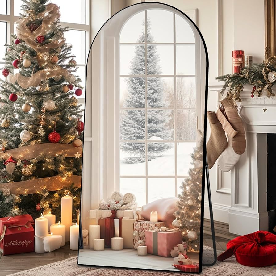 ABSWHLM Arched Full Length Mirror 71"x32" with Stand Aluminum Alloy Frame Floor Large Mirror for ... | Amazon (US)