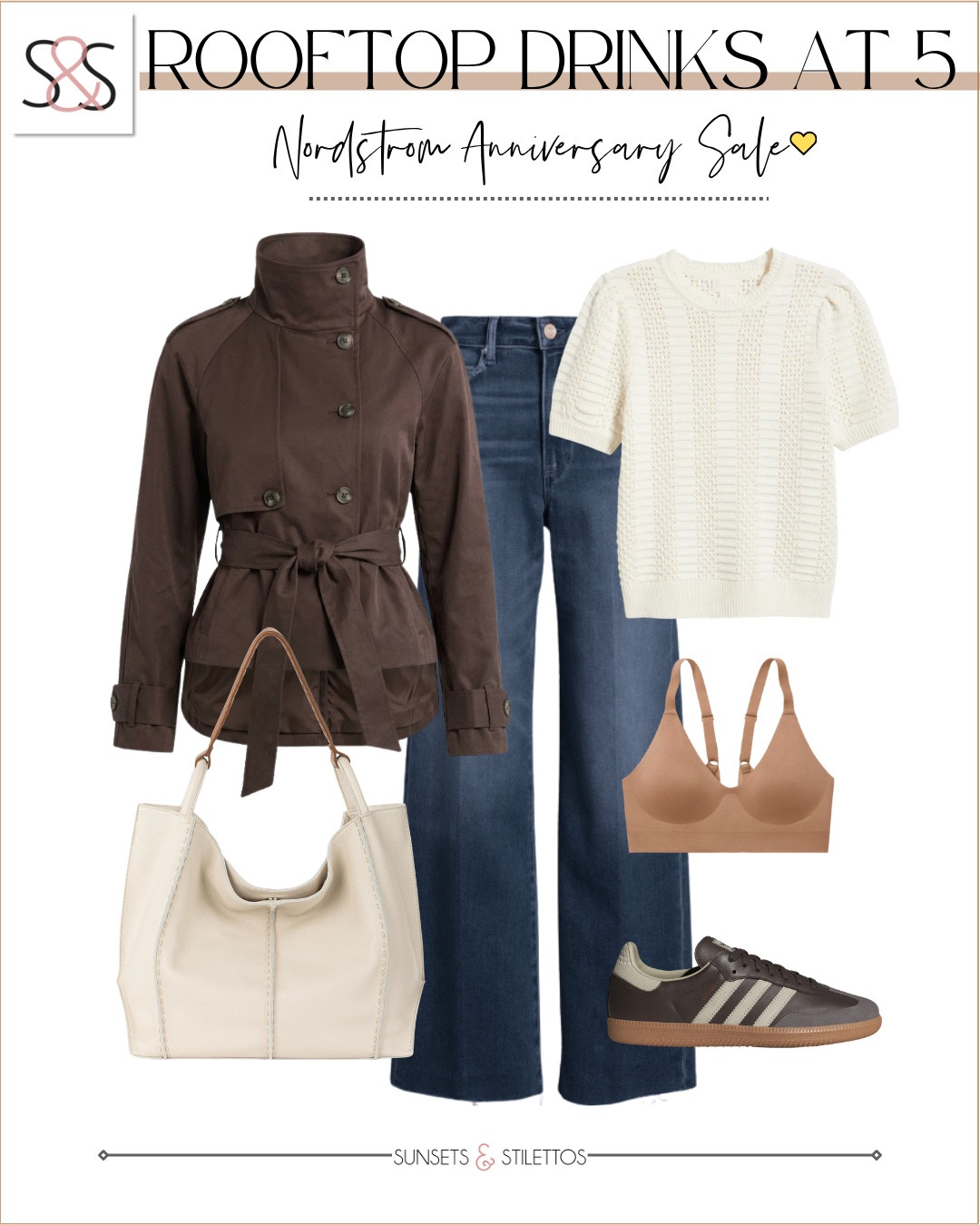 Rooftop drinks just got a whole lot easier to dress for, and yes, this entire look is from the Nordstrom Anniversary Sale. A belted utility jacket, wide leg jeans, and Sambas are doing all the heavy lifting this fall.

#LTKSeasonal #LTKOver40 #LTKSaleAlert