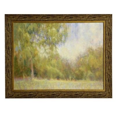 47.2" Traditional Landscape Gel Coated Tree Print Framed Wall Art Brown - StyleCraft | Target