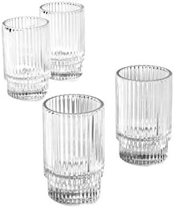 Serene Spaces Living Ribbed Glass Votive Holders – Elegant Pleated Candle Holders for Tea Light... | Amazon (US)