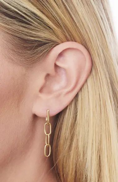 Ofira 14K Gold Linear Link Earrings | Nordstrom