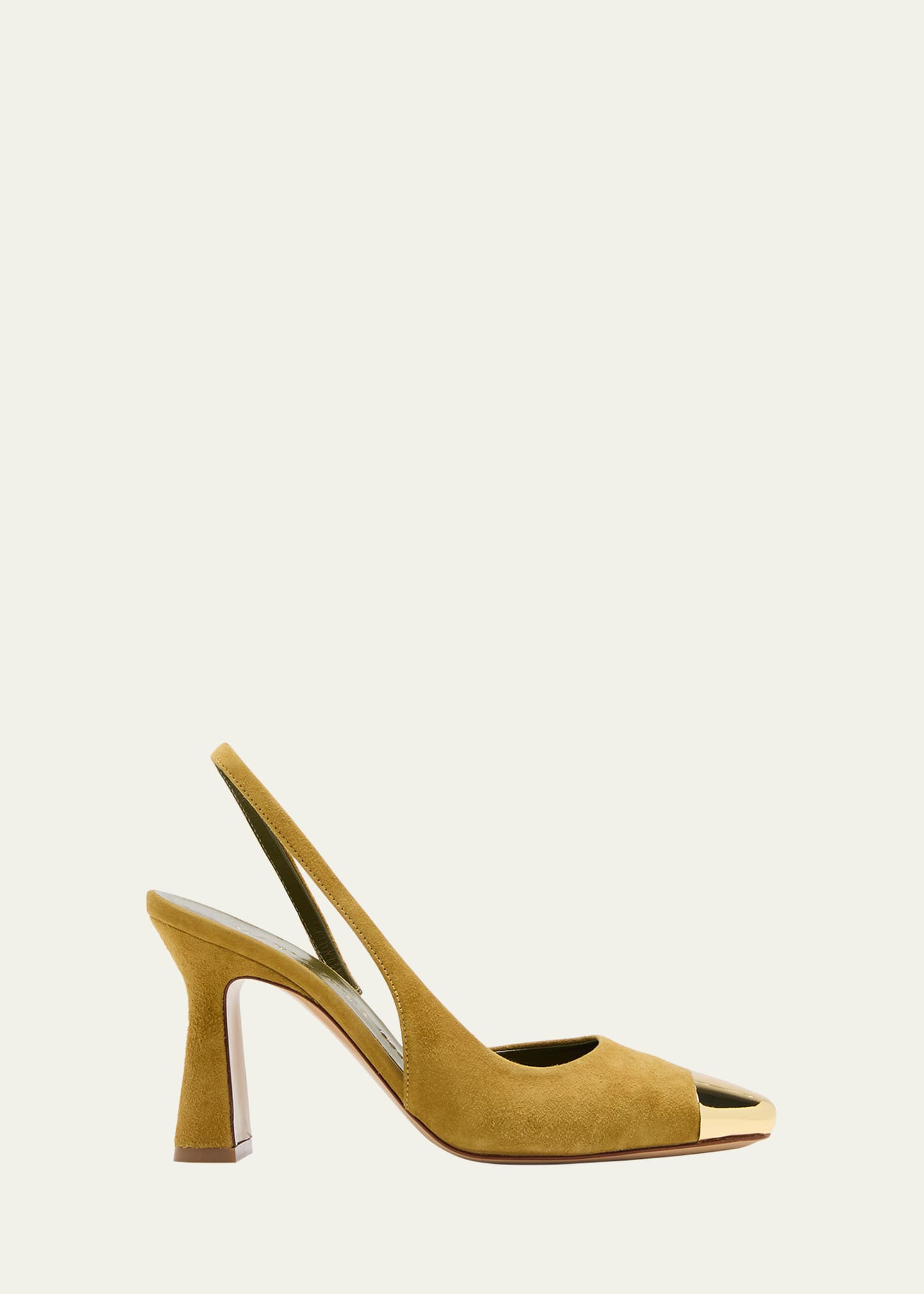Maria Luca Eleonora Suede Metal-Toe Slingback Pumps | Bergdorf Goodman