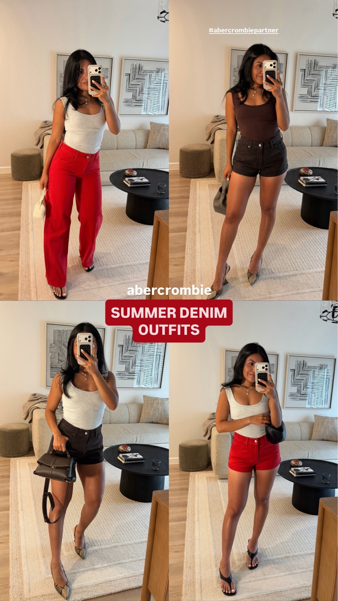 #abercrombiepartner Been living in colored denim lately 🍒 Current rotation from @abercrombie