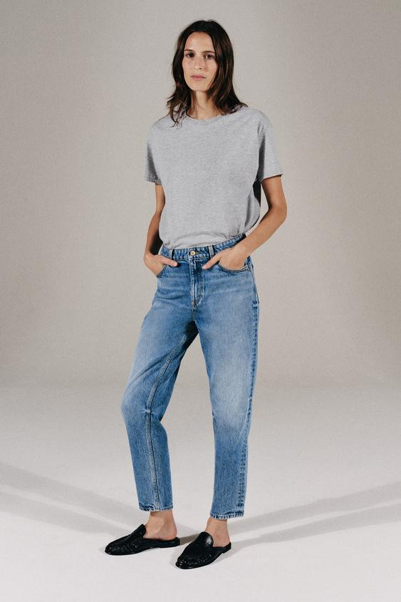 Zara - Z.02 High Waist Straight Ankle Jeans - Women - Blue - Women | Zara US
