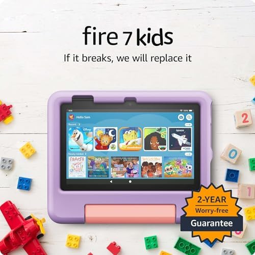 Amazon Fire 7 Kids tablet, ages 3-7 | Encourage curiosity with a tablet designed for growing youn... | Amazon (US)