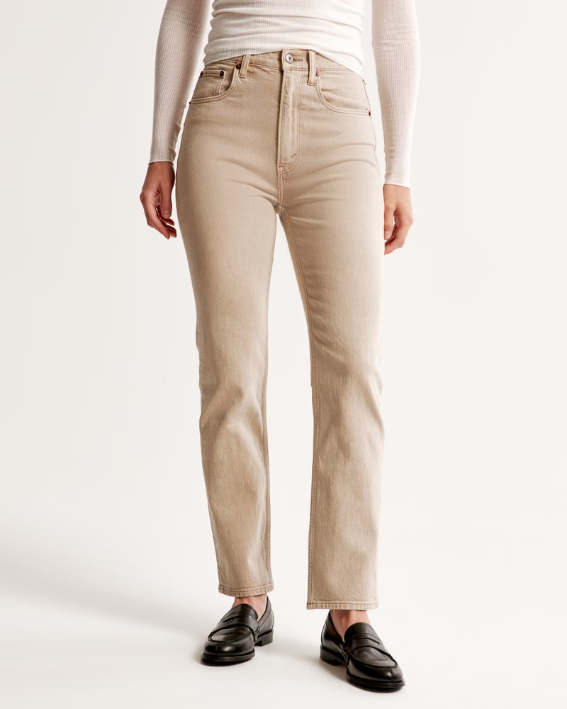 Ultra High Rise Ankle Straight Jean | Abercrombie & Fitch (US)