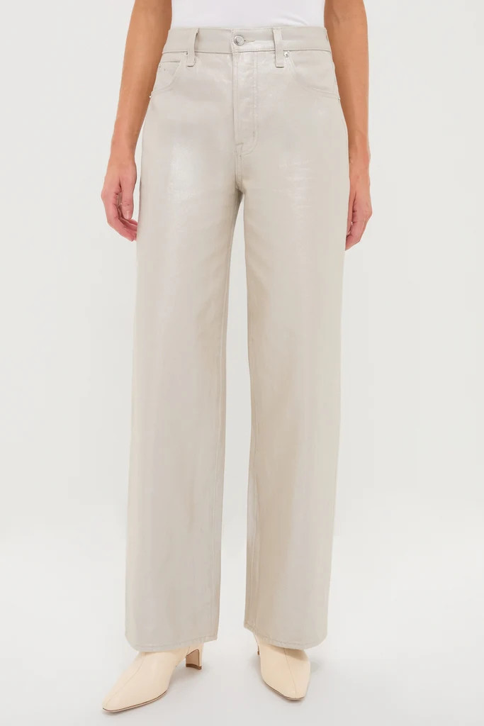 Champagne Luster Tate High Rise Bowed Wide Leg | Tuckernuck (US)