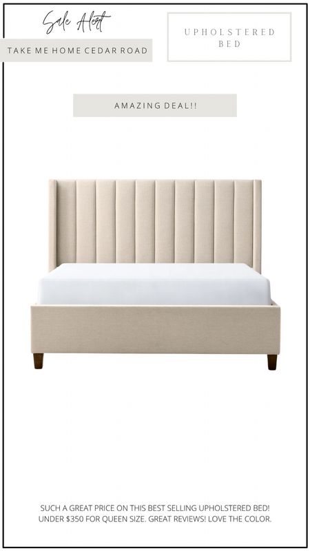 GREAT DEAL ALERT! This upholstered bed has amazing reviews and is only $325 for a queen right now! Love the color. 

Upholstered bed, bed, bedroom, Walmart, Walmart home 

#LTKhome #LTKsalealert
