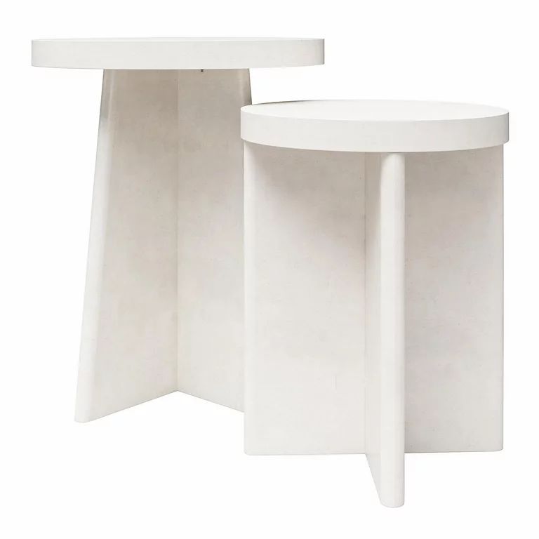 Queer Eye Liam Round End Tables, Set of 2, Plaster | Walmart (US)