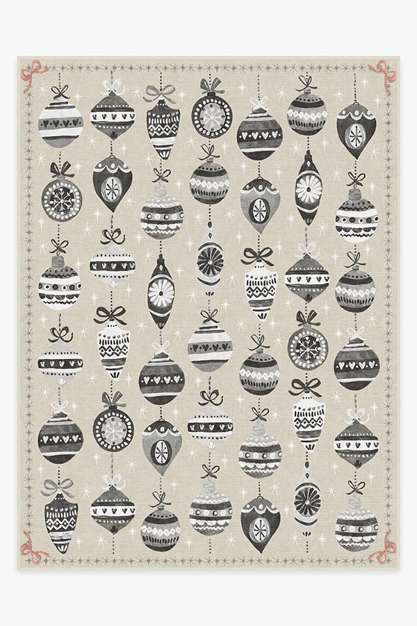 Festive Garland Warm Grey Tufted Rug | Ruggable