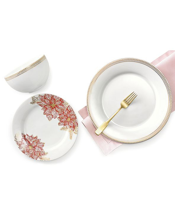 Holiday Poinsettia 12-Pc. Dinnerware Set, Service for 4, Created for Macy's | Macys (US)