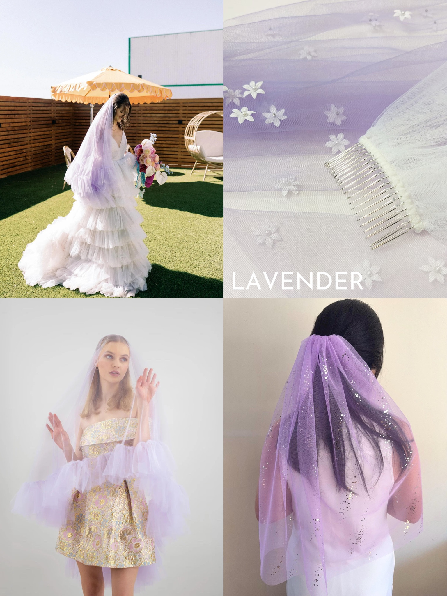 Lavender wedding veil 