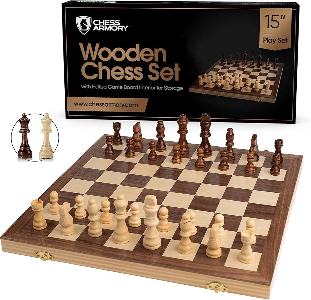 Chess Sets by Chess Armory - 15 Inch Wooden Chess Set Board Game for Adults and Kids with Extra Q... | Amazon (US)