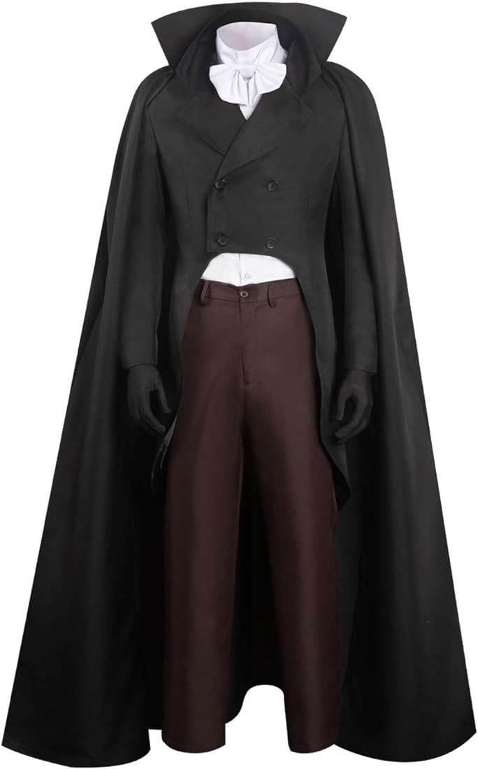 Mens Cosplay Cloak The Hat Box Ghost Robe Costume Adults Cape Shirt Full Set Outfits Ghost Unifor... | Amazon (US)