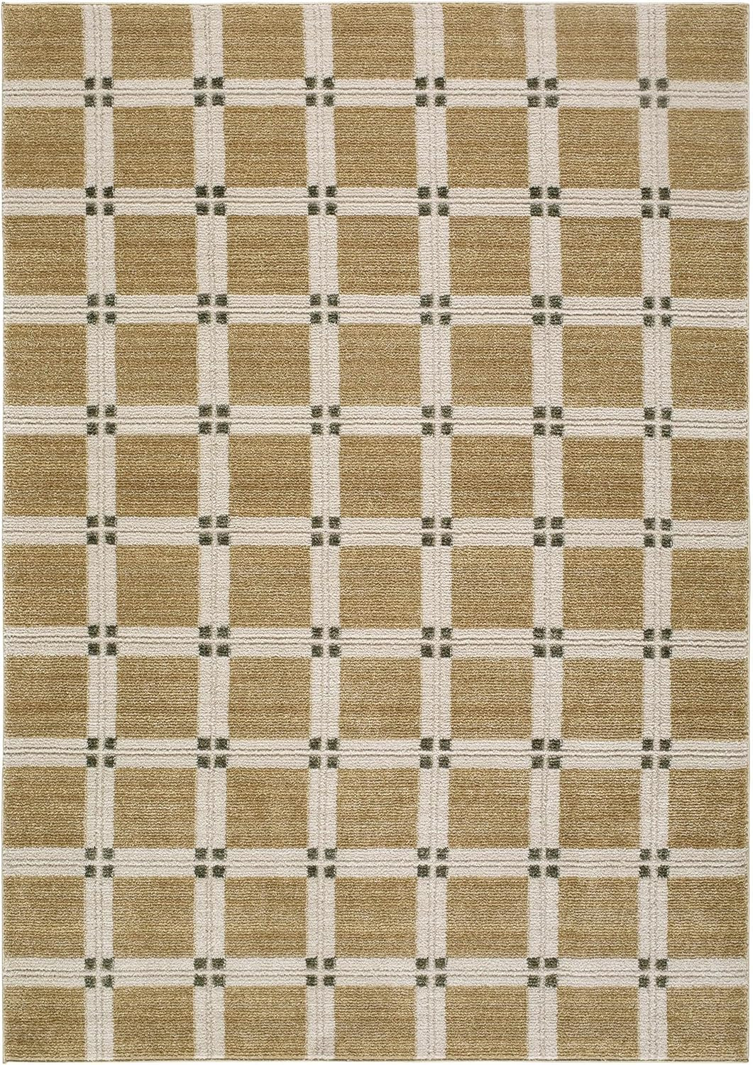 Hauteloom Talos Living Room, Bedroom Area Rug - Contemporary Geometric Square Pattern - Tan, Brow... | Amazon (US)