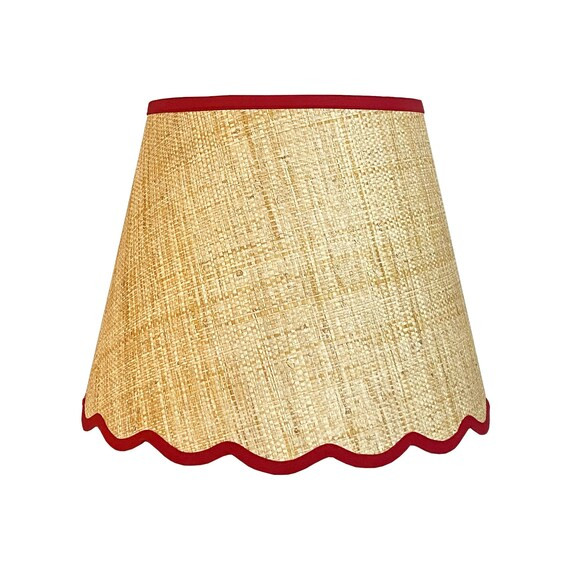 Large Raffia Scalloped Lamp Shade - Multiple Trim Colors | Etsy (CAD)