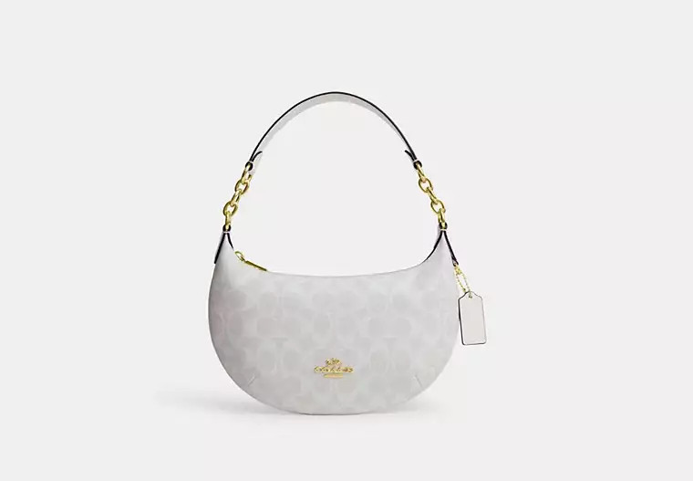 Coach Outlet Payton Hobo Bag In Signature Canvas - White | Coach Outlet US