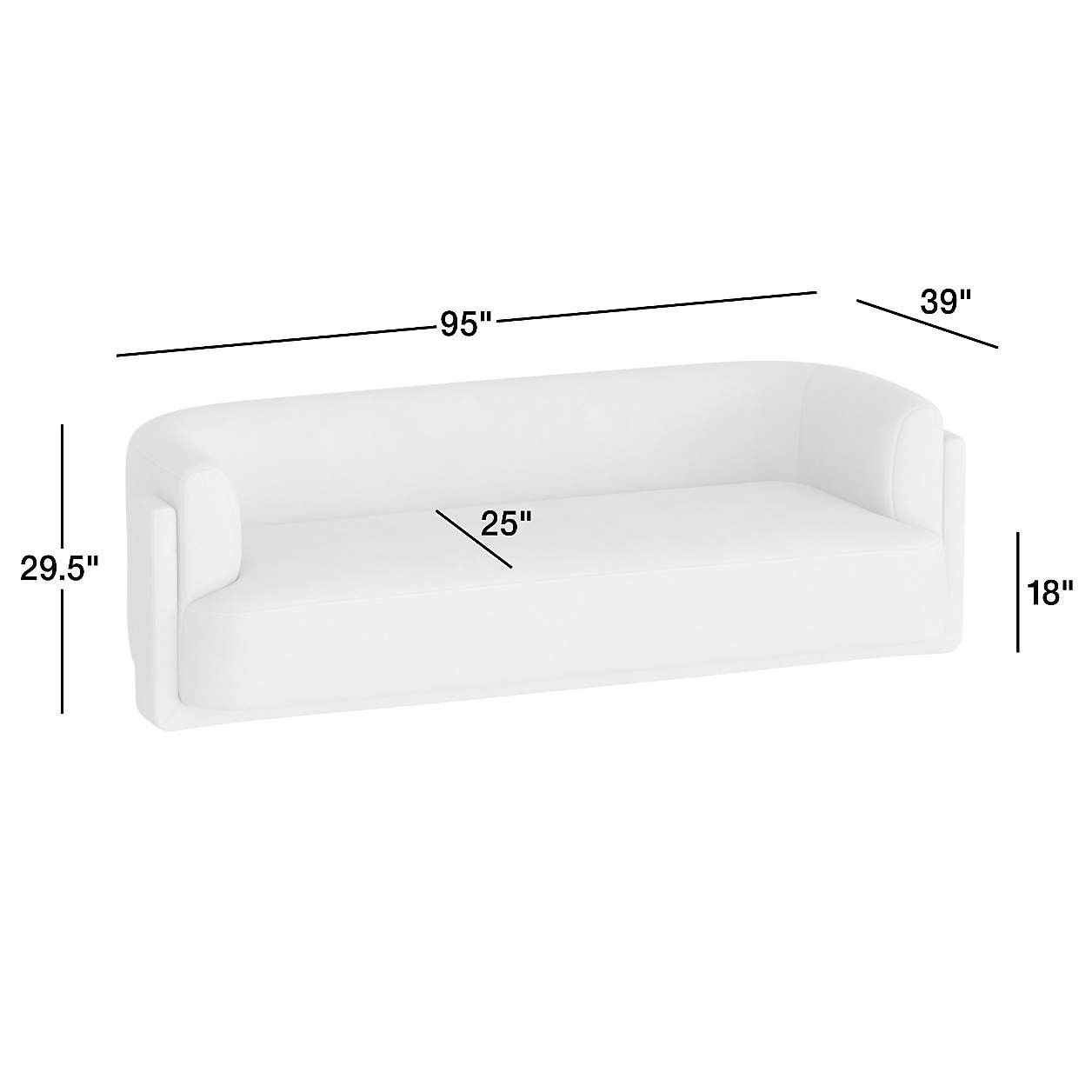 Bastille 95" Sofa | Crate & Barrel | Crate & Barrel