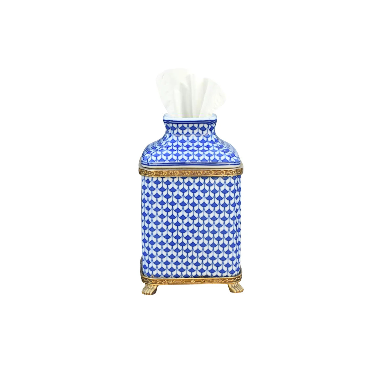 Fish Scale Ormolu Tissue Box | The Enchanted Home
