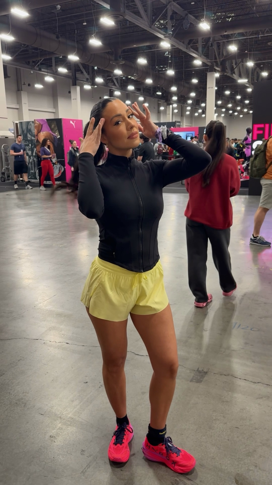 Let’s Hyrox! Again 🤪 sharing tonight’s outfit! 
Aritizia active jacket size small
LSKD shorts size small
Puma sneakers 
Puma sports bra 



#LTKfitnessgoals #LTKActive #LTKdayinmylife