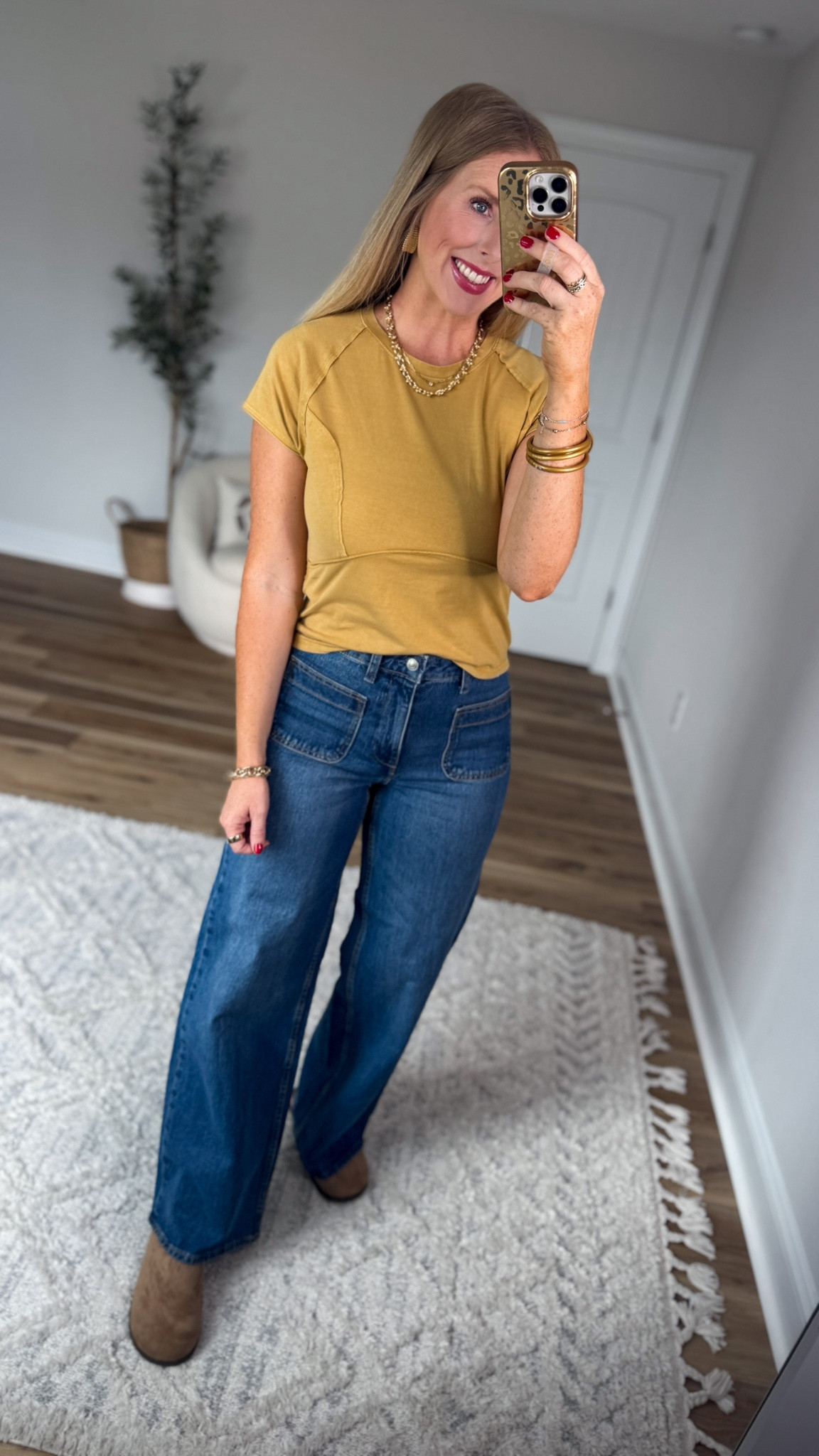Daily try on, Walmart outfit, Walmart fashion, Walmart style, free people look for less, patch pocket jeans

#LTKootd