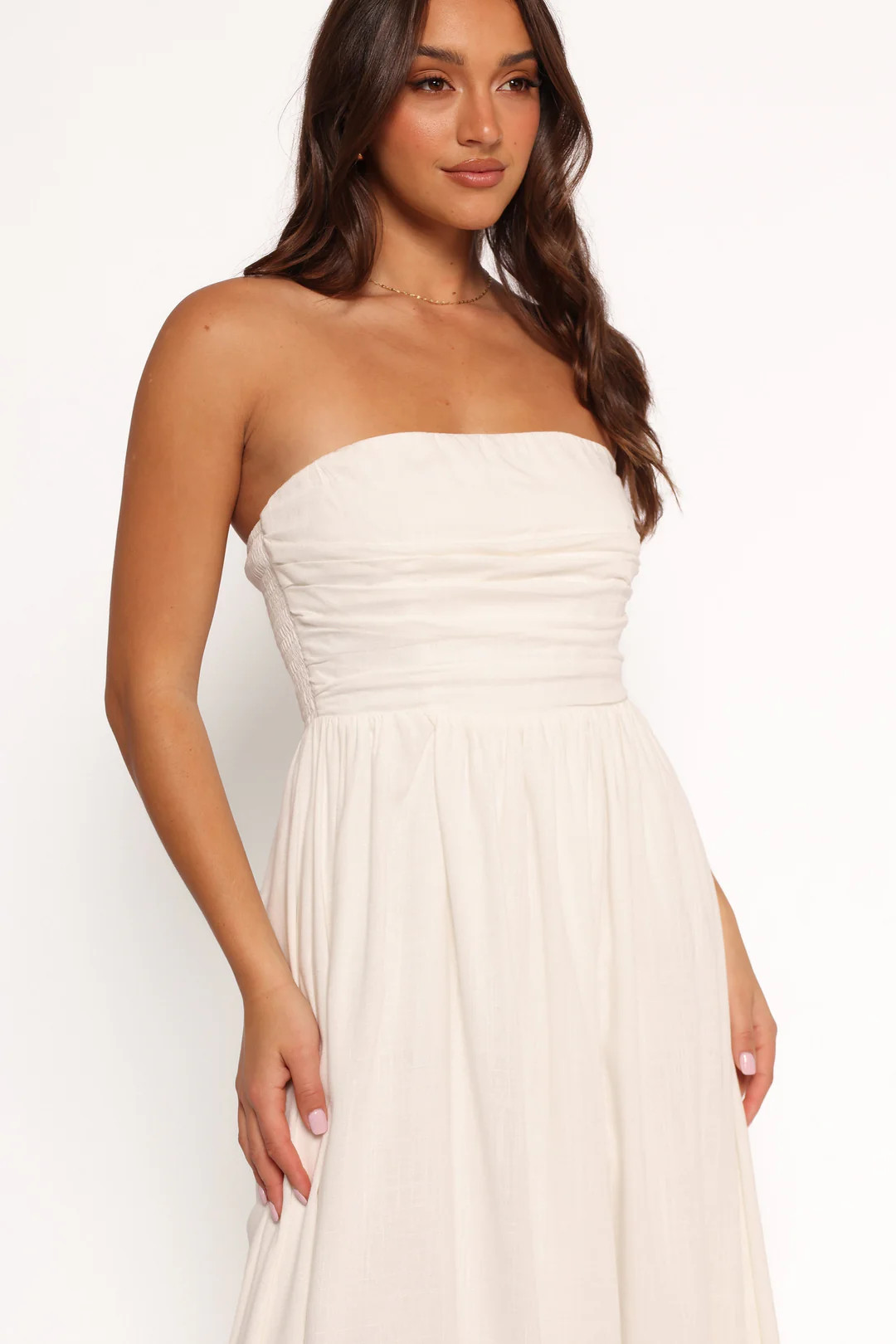 Kayt Strapless Dress - White | Petal & Pup (US)