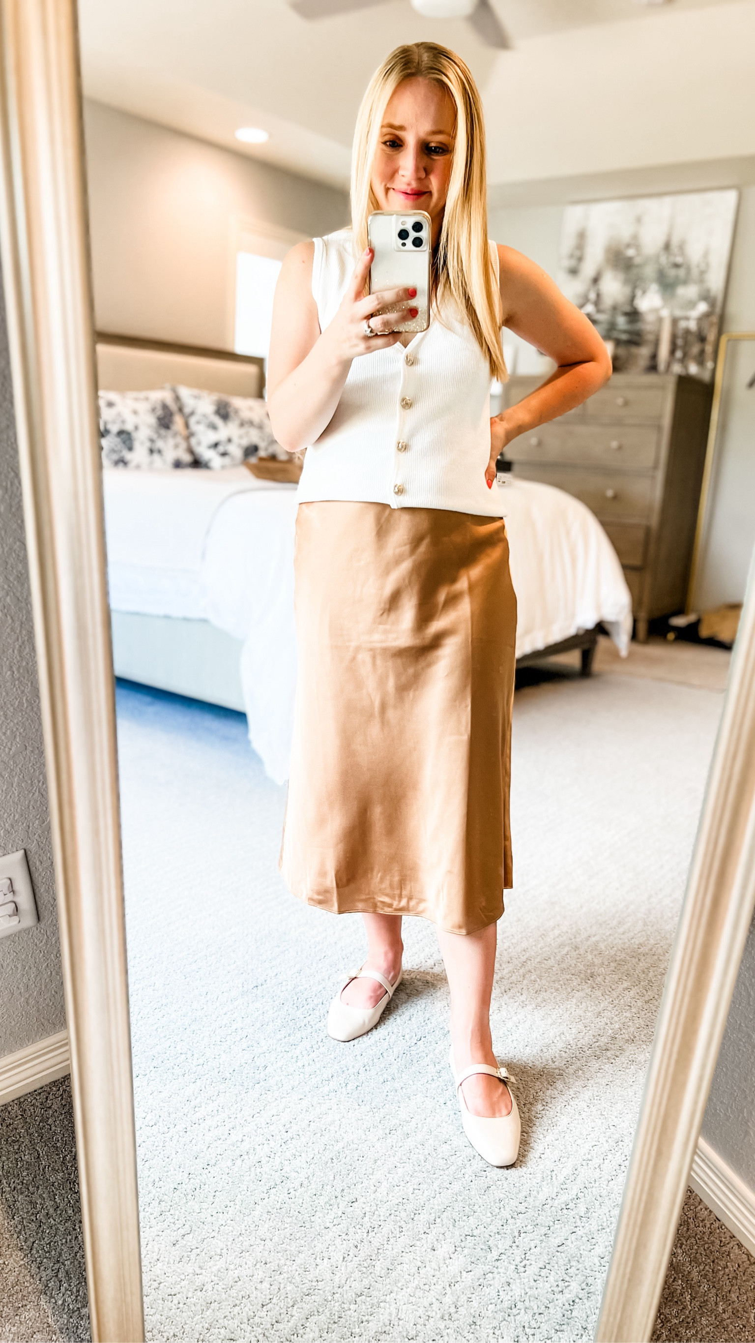 Sized down in this sweater vest to xs. Skirt is petite sized and fits tts. Mary Jane’s fit tts. 

Fall outfit, petite outfit, slip skirt, fall outfits, petite, Mary Jane’s, sweater vest, Ann Taylor, early fall. 

#LTKSaleAlert