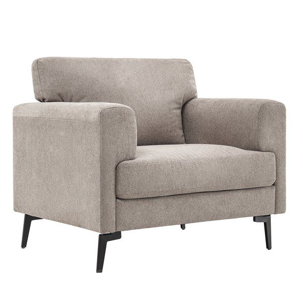 July's Song Accent Chair, 37.8” Wide Linen Oversized Upholstered Living Room Armchairs, Mid Cen... | Walmart (US)