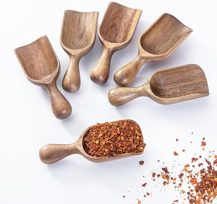 Wooden Scoops for Canisters 6PCS Acacia Wooden Scoop for Jars Mini Measuring Spoons for Ground Co... | Amazon (US)