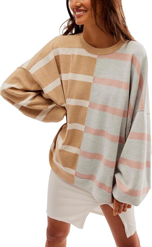 Free People Women's Uptown Stripe Pullover | Amazon (US)