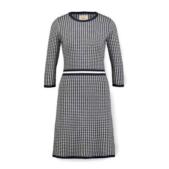 Hope & Henry Womens' 3/4 Sleeve Houndstooth Sweater Dress | Target