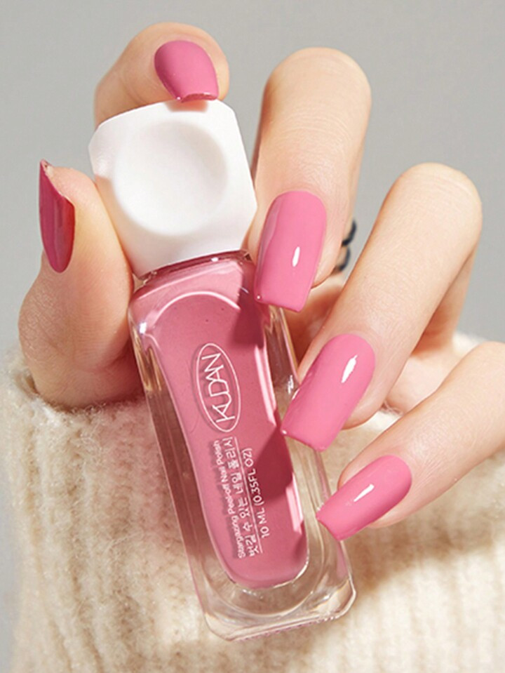 2024 New Arrival 10ml Peelable Water-Based Gel Nail Polish, Pink, Long-Lasting And Quick-Drying, Healthy For Nails, Suitable For Spring And Summer, For Women And Girls | SHEIN