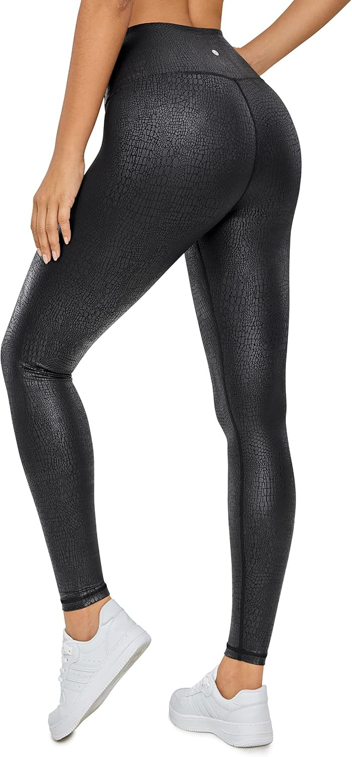 CRZ YOGA Matte Faux Leather Leggings for Women 25''/28'' - High Waisted Stretch Leather Pants Tum... | Amazon (US)