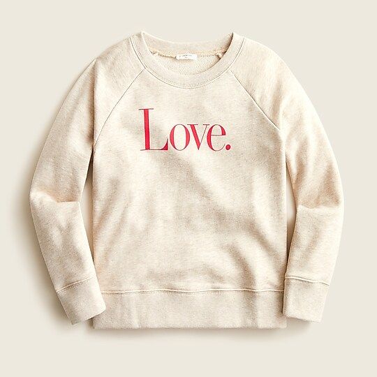 Girls' "Love" sweatshirt | J.Crew US
