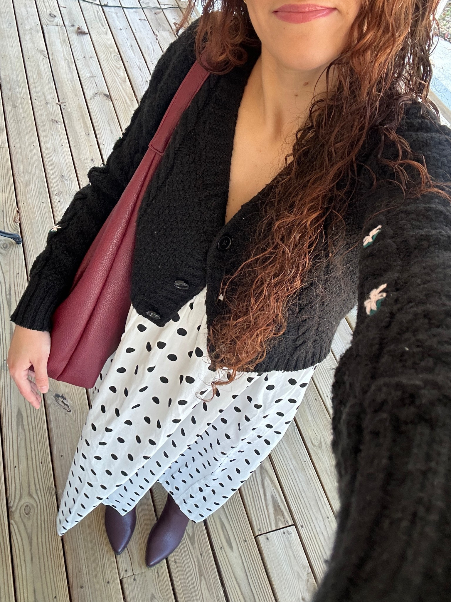OOTD - burgundy boots 40% off at target! 