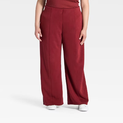Women's High-Rise Sandwash Pull-On Pants - A New Day™ Maroon XL | Target
