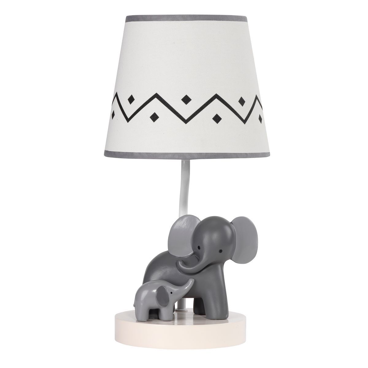 Lambs & Ivy Me & Mama White/Gray Elephant Nursery Lamp with Shade & Bulb | Target