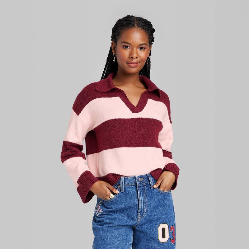 Women's Slouchy Collared Pullover Sweater - Wild Fable™ | Target
