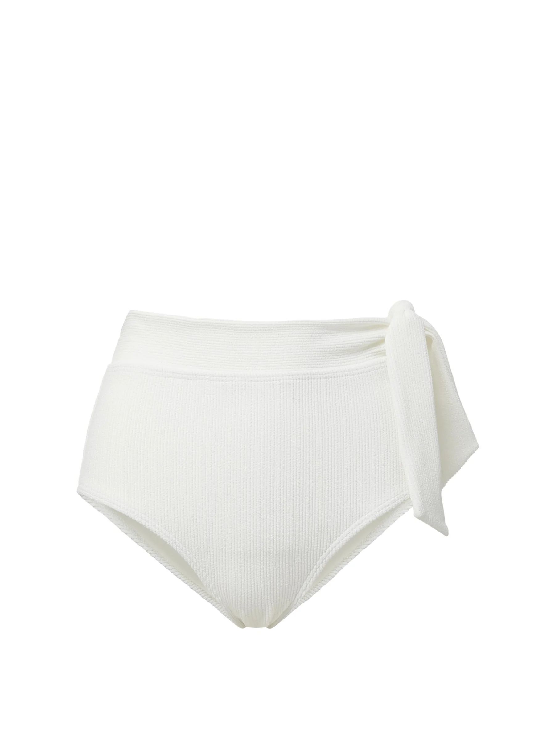 Side Tie High Waist Bottom Ivory Texture | Change of Scenery